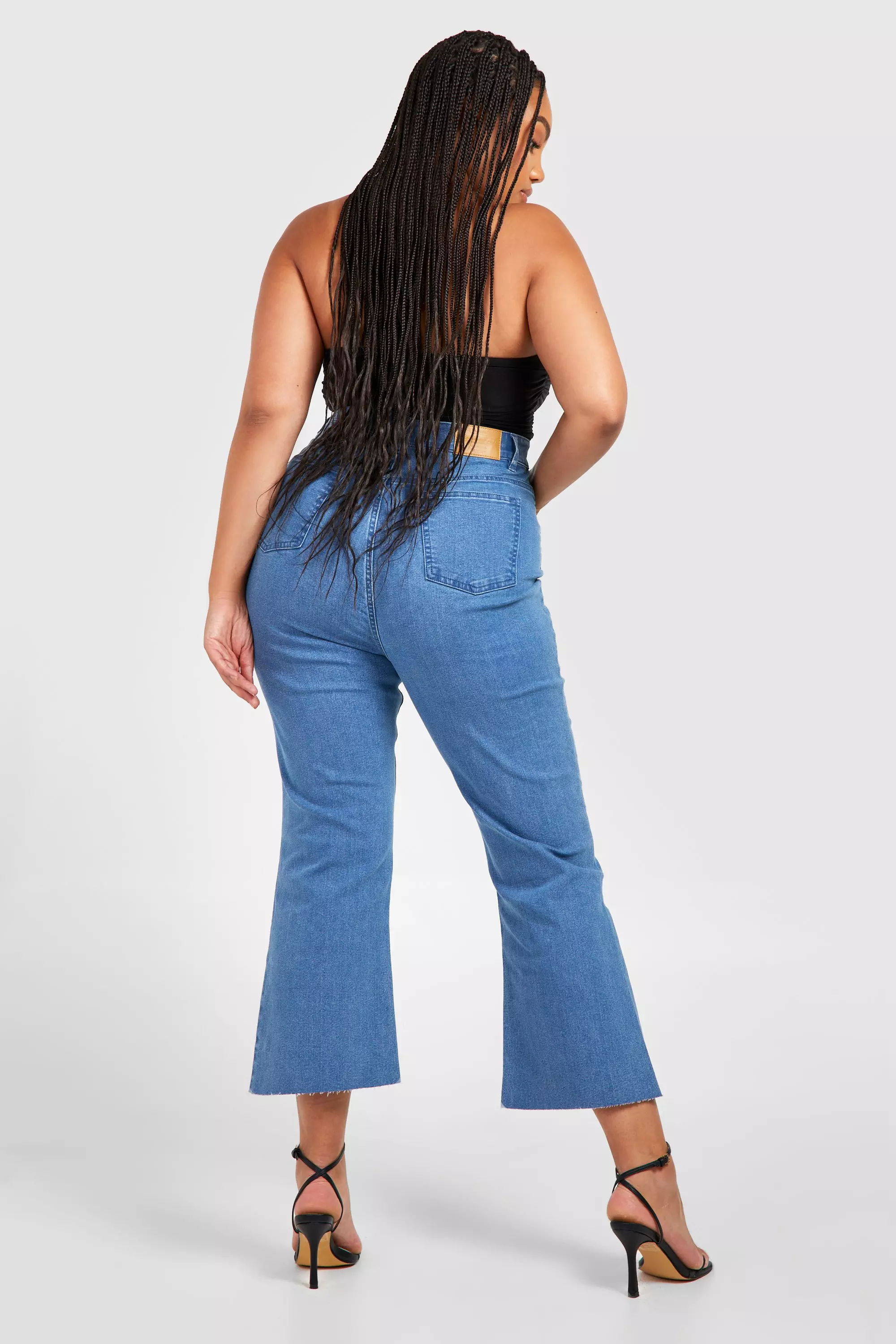Plus High Waisted Kick Flared Jean